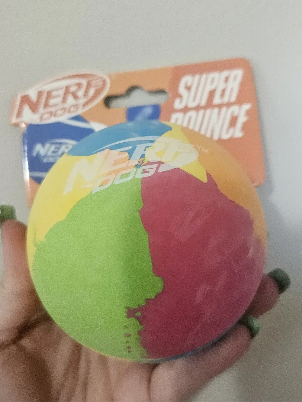 NWT Nerf Super Bounce Tie-Dye Multicolor Rubber Dog Ball For Play